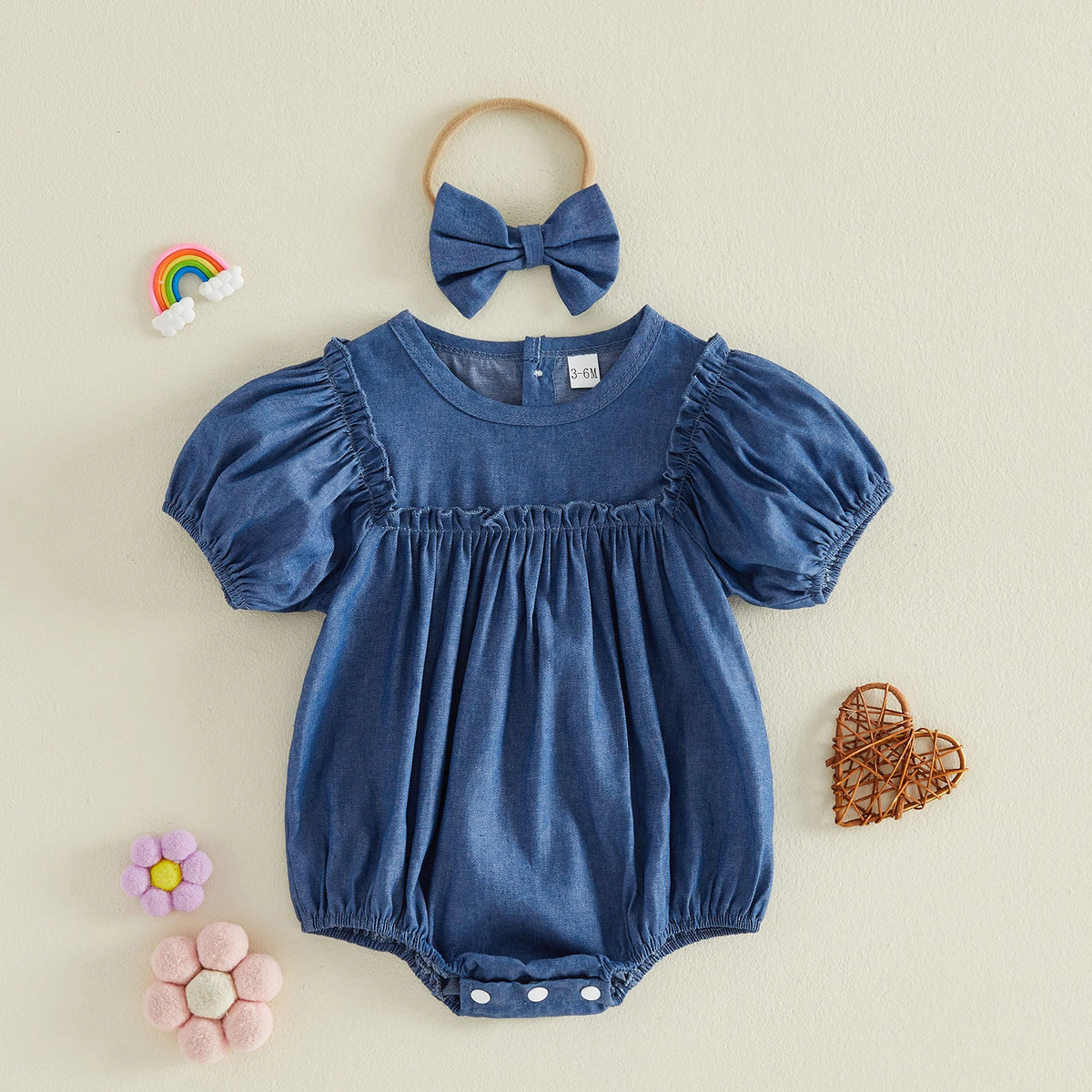 Bleuette Belle Denim Romper Set