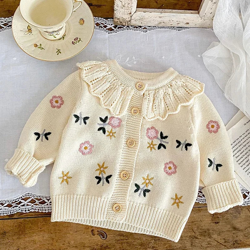 Coat Crème Belle Floral Cardigan