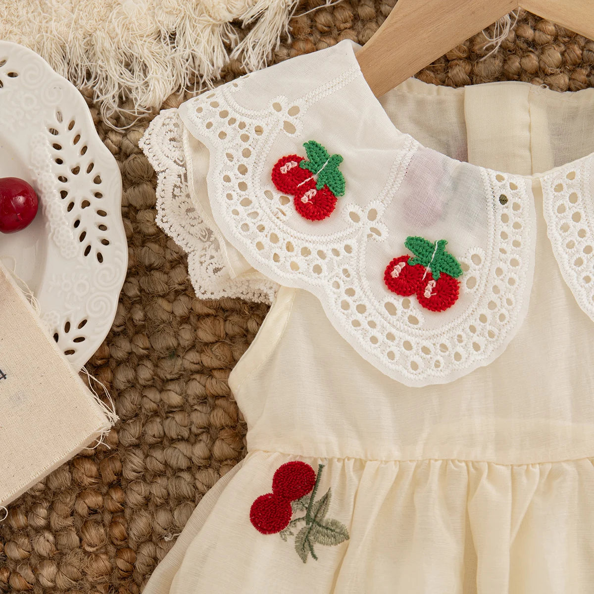 Cerise Belle Embroidered Dress