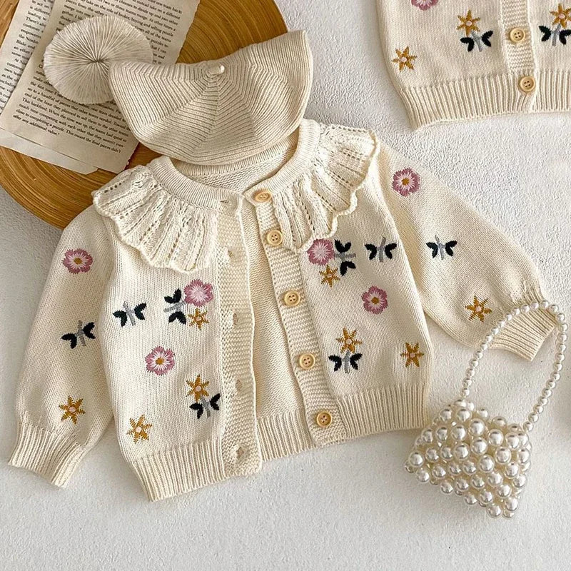 Coat Crème Belle Floral Cardigan