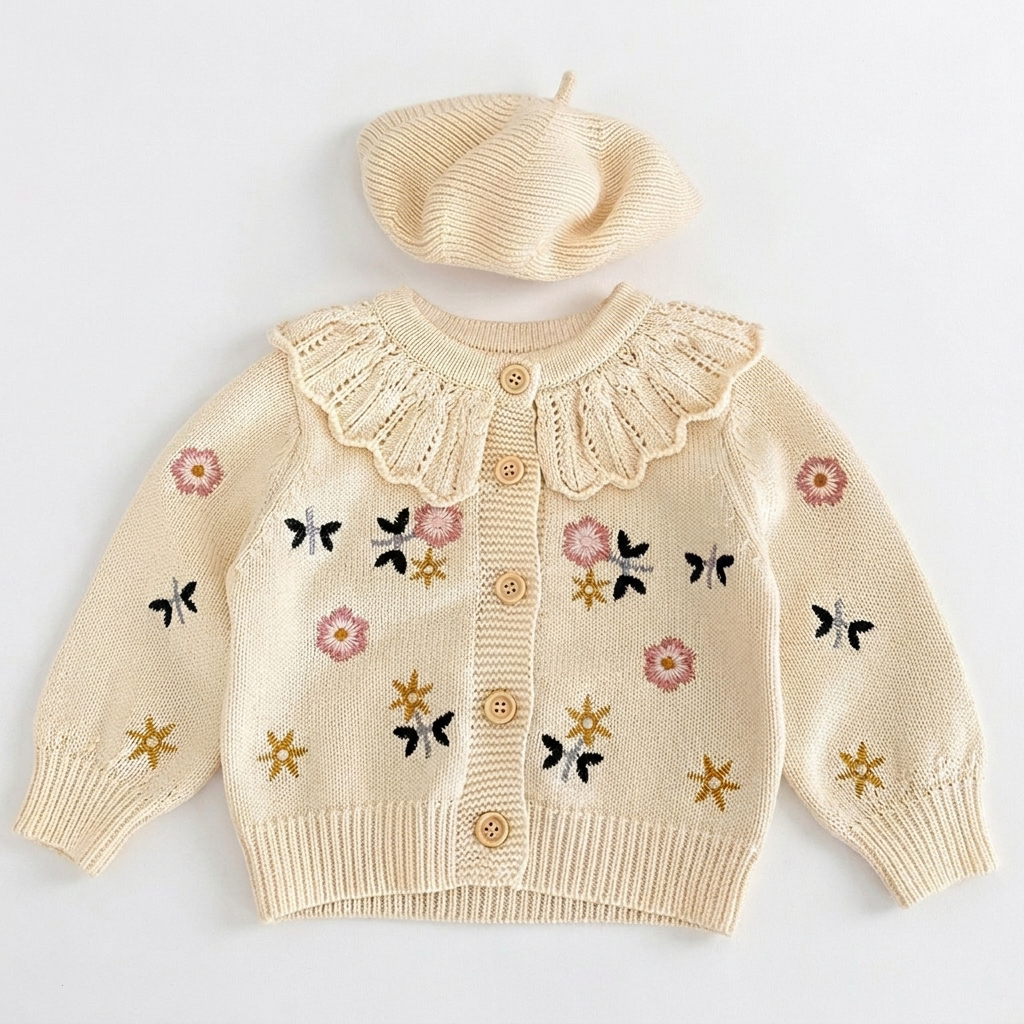 Coat Crème Belle Floral Cardigan
