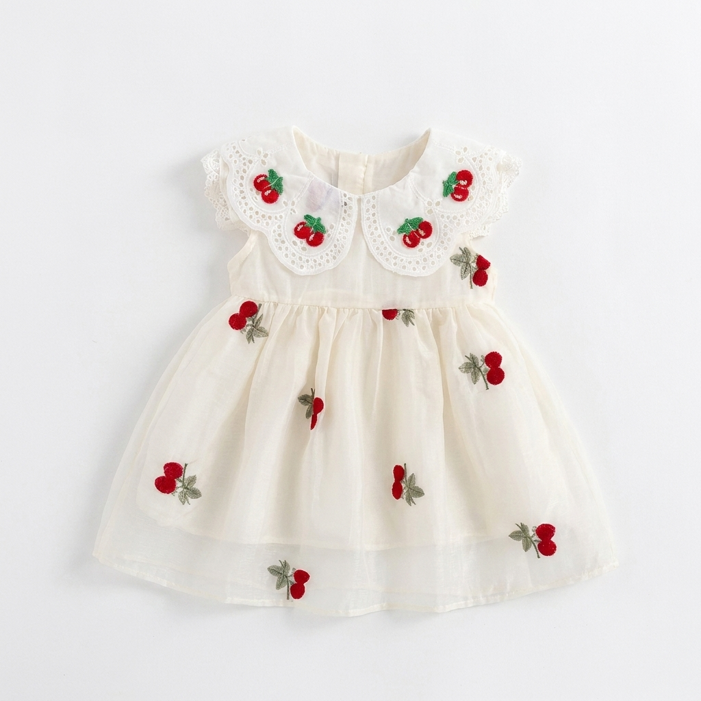 Cerise Belle Embroidered Dress