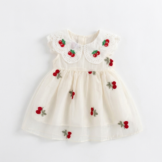 Cerise Belle Embroidered Dress