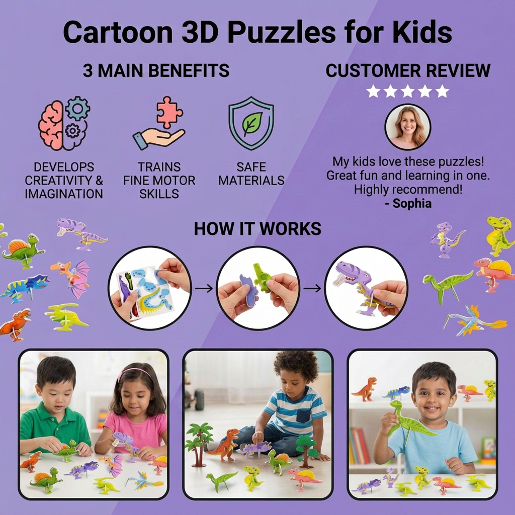 Pop-Out Animals 3D Puzzle