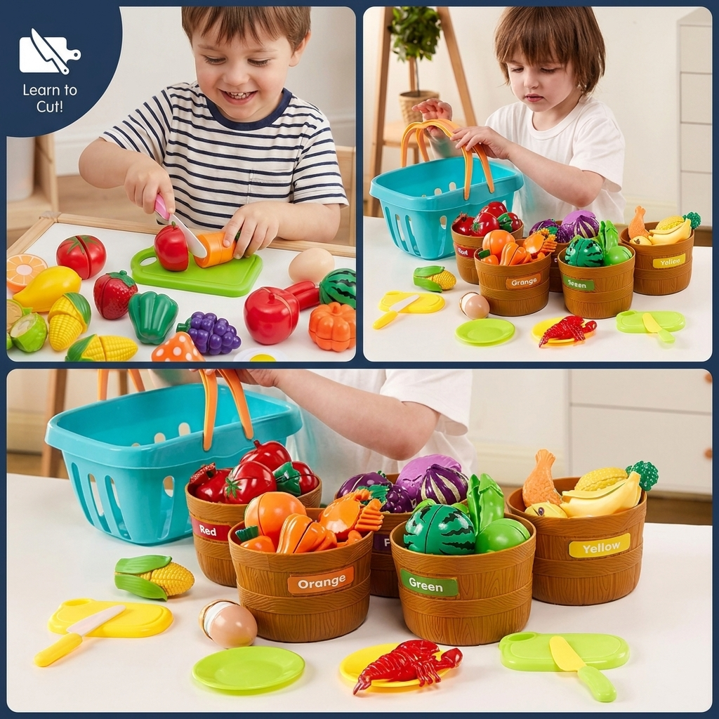 Cutting Fruit and Vegetable Play Food Set