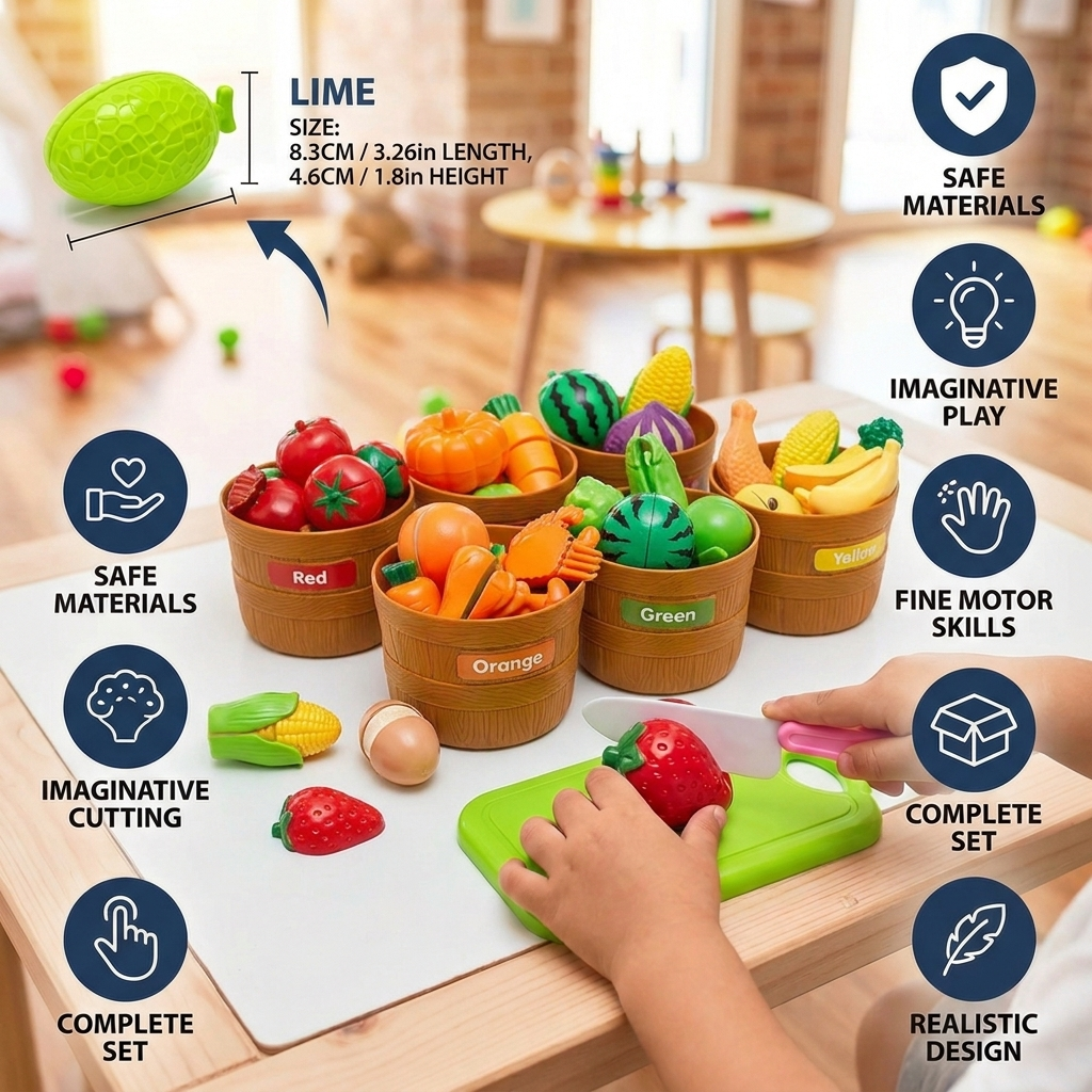 Cutting Fruit and Vegetable Play Food Set