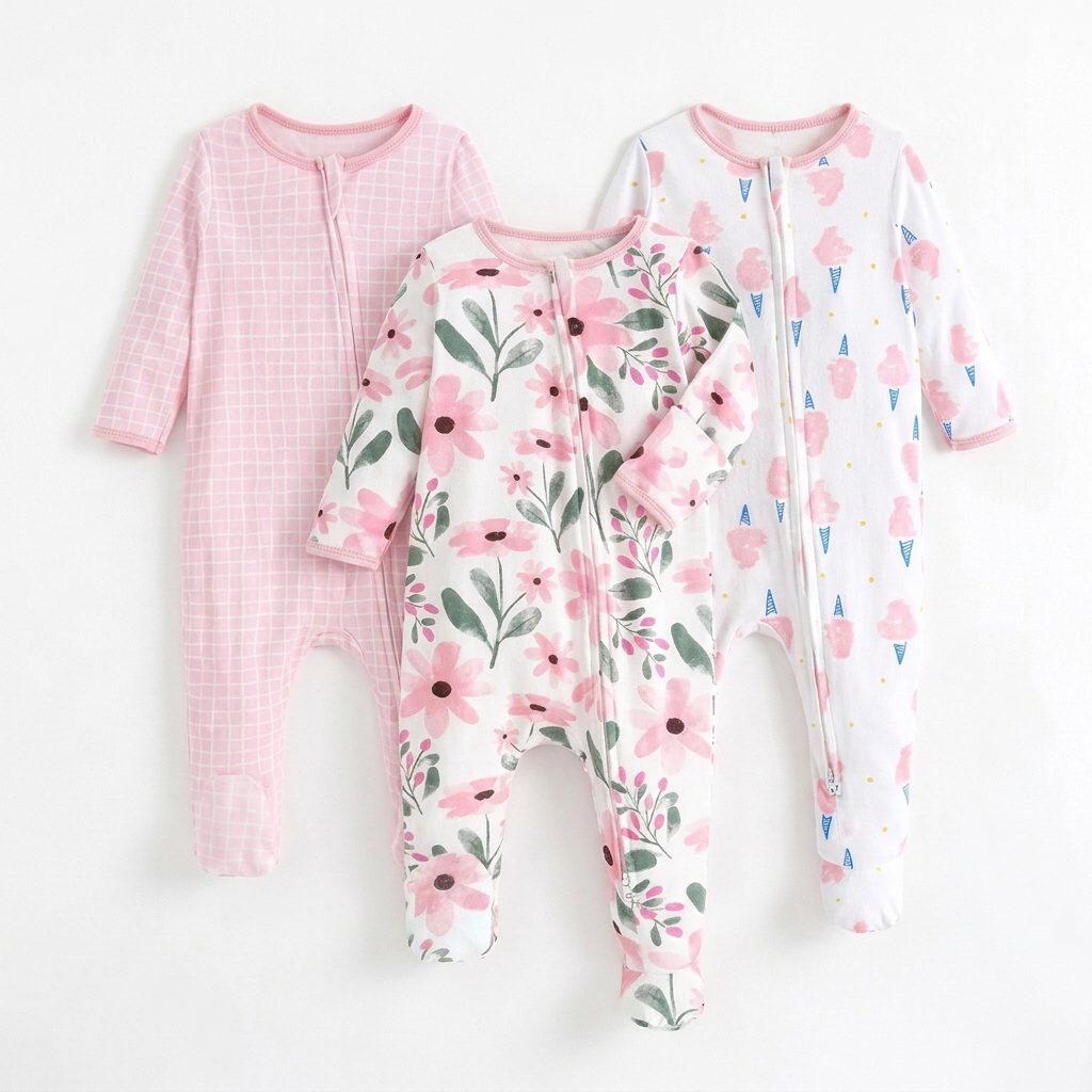 Belle Rosée Sleepsuit — 3 Pack