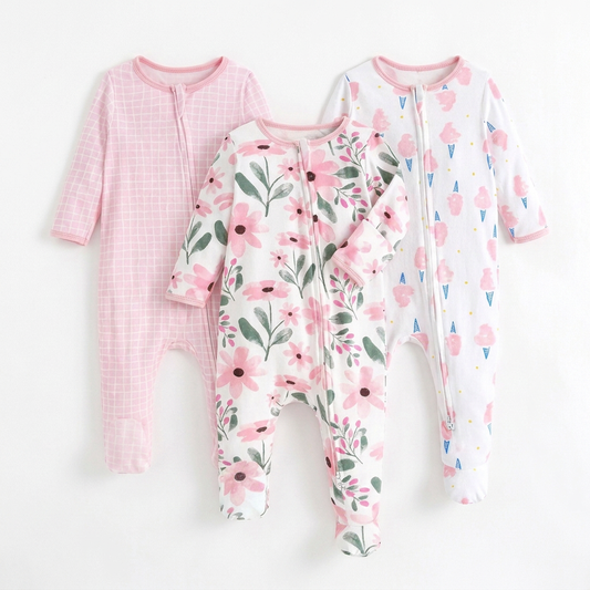 Belle Rosée Sleepsuit — 3 Pack