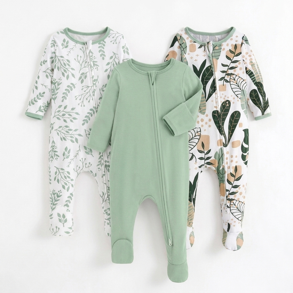 Belle Feuillage Sleepsuit — 3 Pack